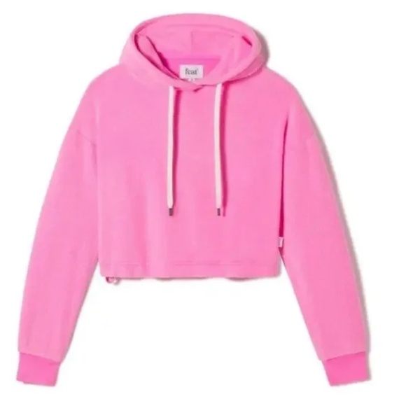 FEAT BlanketBlend Crop Hoodie Sweatshirt in Hot Pink - Size XL - New NWT - Picture 1 of 7